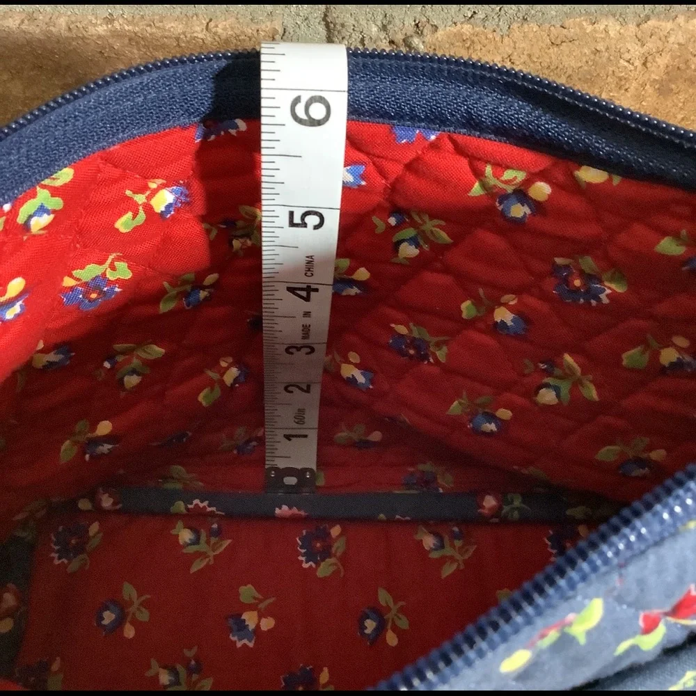 QK Quilted Blue Floral Shoulder Bag